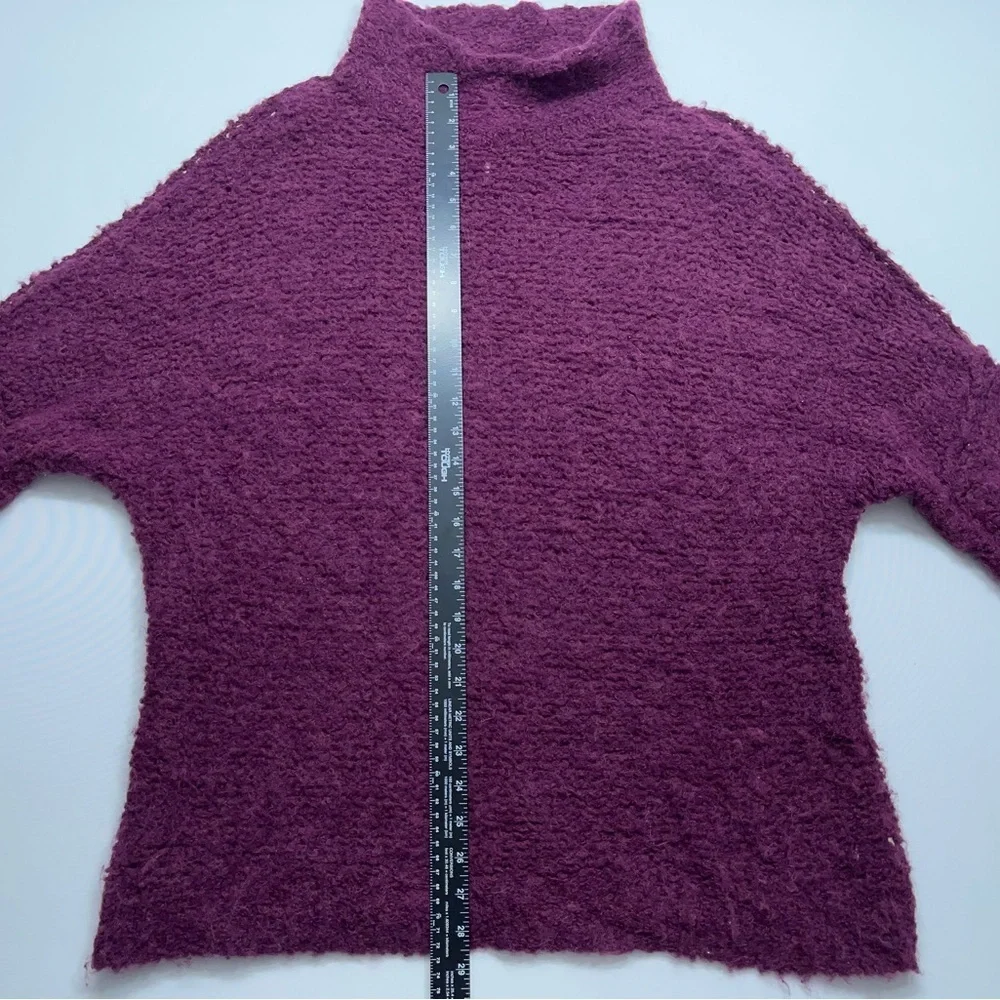 Free People Alpaca Chunky Knit Sweater Womens XS Oversized Mock Neck Lavender